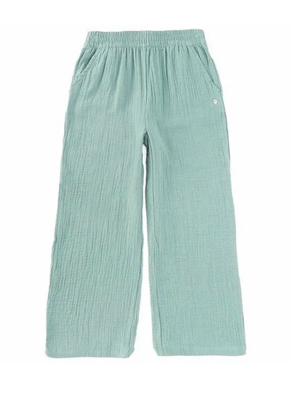 Roxy Light Teal What About Us Palazzo Wide Leg Gauze Bottoms
